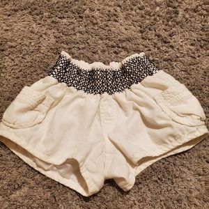 Junior white linen shorts